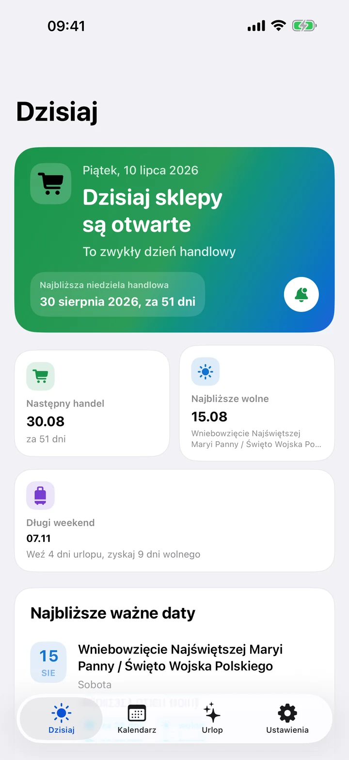 Ekran Dzisiaj: status handlu na dziś i najbliższe ważne daty